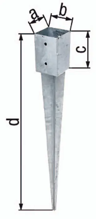 Neue Ware Einschlag-Bodenhülse a71xb71xc150xd750mm STA roh TZN GAH