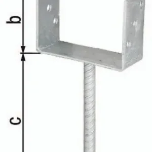 U-Pfostenträger ETA-10/0210 101x100x200x60mm TZN m.Betonanker a.Riffelstahl GAH Jetzt Bestellen