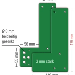 Mega-Angebot Montagepl.901470 Mont.an GLT Schwenk-Türwächter DIN L/R L175xB110mm GFS