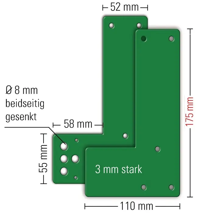 Mega-Angebot Montagepl.901470 Mont.an GLT Schwenk-Türwächter DIN L/R L175xB110mm GFS