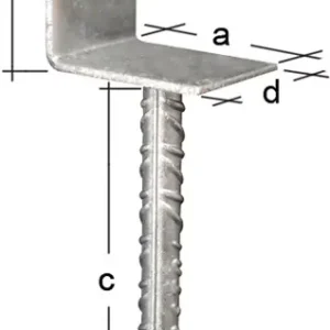 Ausverkauf L-Pfostenträger ETA-10/0210 80x100x200x60mm TZN GAH