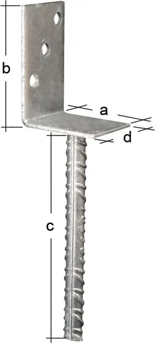 Ausverkauf L-Pfostenträger ETA-10/0210 80x100x200x60mm TZN GAH