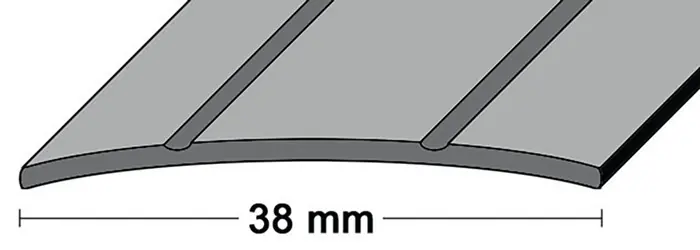 Neu Im Sortiment LM-Übergangsschiene B.38mm L.90cm Alu.silberf.2 Rillen mittig gel.PG VE: 10 Stück