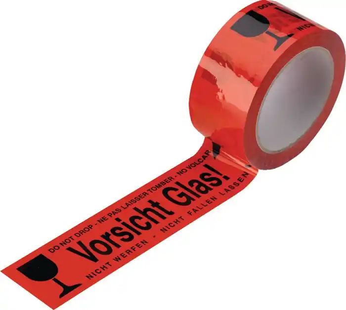 Garantierte Lieferung Warnklebeband PVC PVC,Vorsicht Glas L.66 m,B.48mm rot Rl.ENVIROPACK