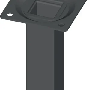 Möbelfuß schwarz RAL 9005 25x25mm H.400mm Platte ALFER ALUMINIUM VE: 4 Stück Sonderangebot