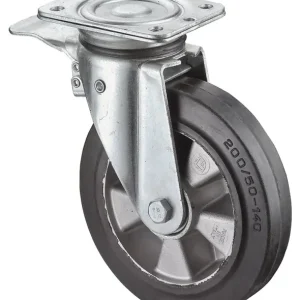 Top-Angebot Schwerlastlenkrolle D.200mm Trgf.450kg Totalfesteller Elastikgummi 135x110mm