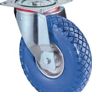 Rabatt Lenkrolle D.200mm Trgf.75kg m.Platte Radkörper STA PU schwarz BS ROLLEN