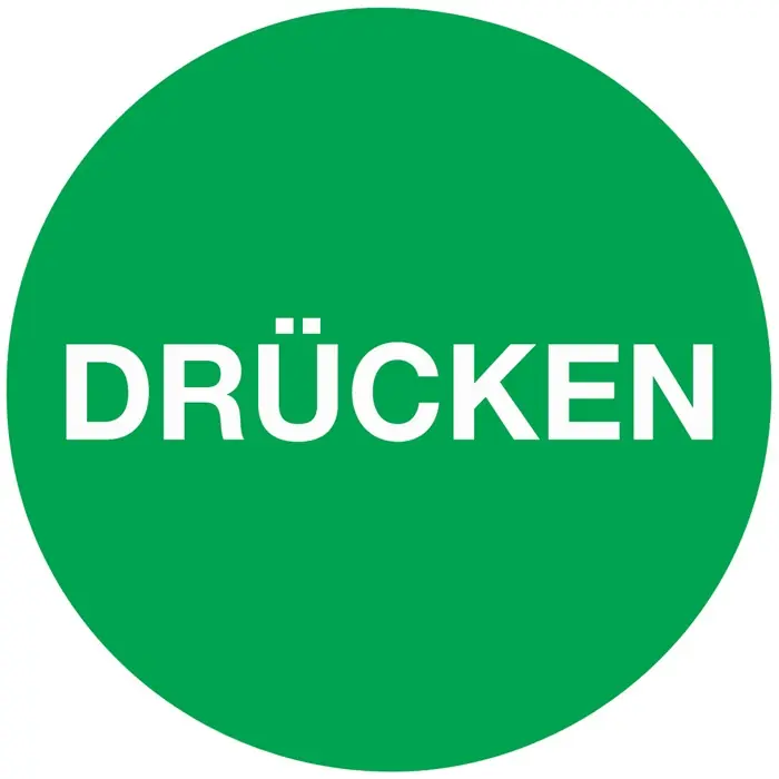 Türaufkleber D.50 mmLxB Drücken Folie selbstkl. VE: 10 Stück Must-Have