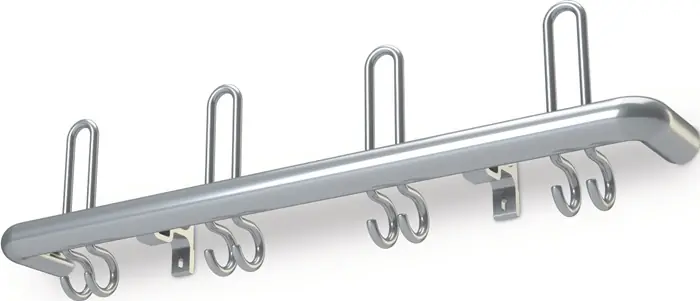 Wandgarderobe Alu.F1 naturf.3 Hut-/6 Mantelh.L.600mm Hakenabstand 200mm Schnäppchen