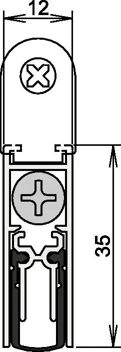 Billig Türdichtung Doppeldicht® M-12/35 1-392 1-s.L.1208mm Alu.silberf.HLT ATHMER