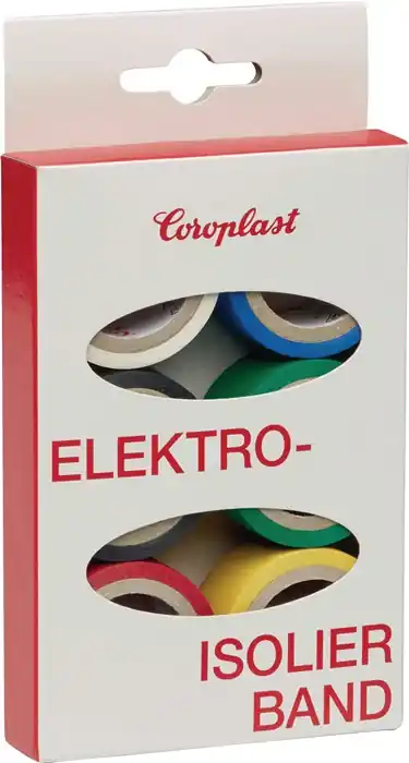 Elektroisolierband-Set 302 6-tlg.L.je 3,3m B.19mm Ktr.COROPLAST VE: 10 SB-Karten/Packungen Neu
