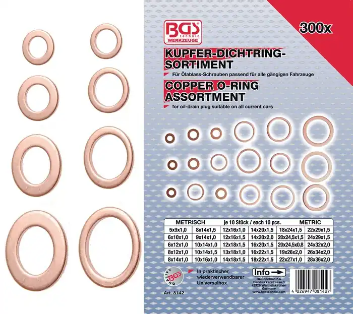 Dichtringsortiment 300-tlg.BGS Top-Preis