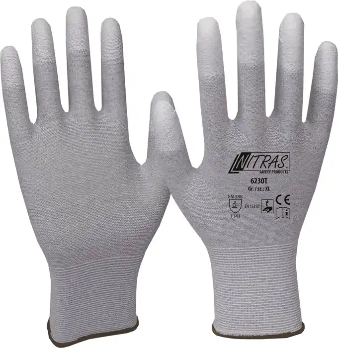 Saisonangebot Handschuhe Gr.8 grau/weiß EN 388,EN 16350 PSA II VE: 12 Paare