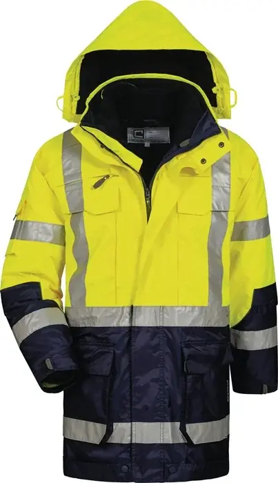 Kracherpreis Warnschutzparka Jekyll Gr.XL gelb/marine ELYSEE