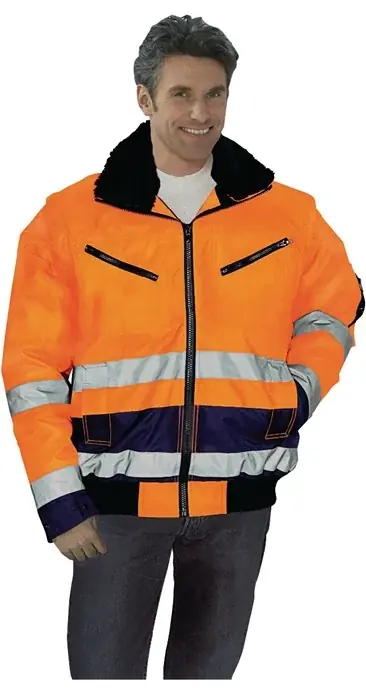 Direktkauf Warnschutz-Pilotenjacke Gr.L orange/marine PREVENT