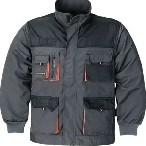 Neu Herrenjacke Gr.50 dunkelgrau/schwarz/orange