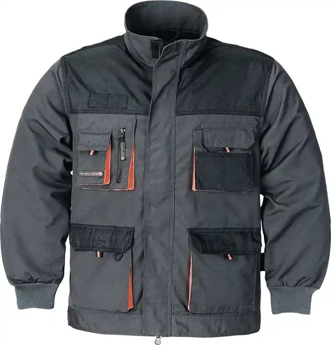 Neu Herrenjacke Gr.50 dunkelgrau/schwarz/orange