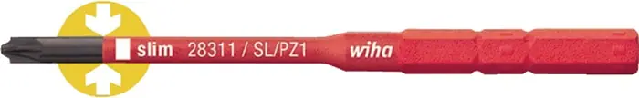 Wechselkl.SlimBit electric Plus/Minus Schlitz/PZD 1x75mm VDE isol.WIHA Heißes Angebot