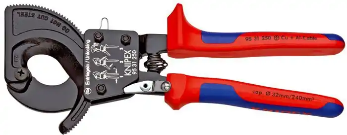 Kabelschneider Gesamt-L.250mm max.32 (240 mm²)mm Mehrkomp.-Hüllen KNIPEX Echt
