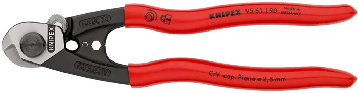 Drahtseilschere L.190mm pol.Ku.-Überzug KNIPEX Billig