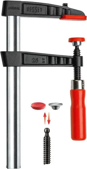 Neu Temperguss-Schraubzwinge TGK Spann-W.600mm A.175mm Holzgr.32x10mm BESSEY