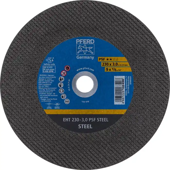 Bestpreis Trennscheibe PSF STEEL D230x3mm ger.STA Bohr.22,23mm PFERD VE: 25 Stück