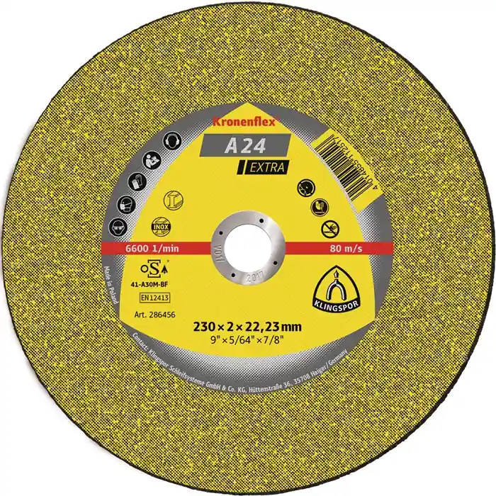 Trennscheibe A 24 Extra D180x3mm ger.STA Bohr.22,23mm KLINGSPOR VE: 25 Stück Versand Am Gleichen Tag