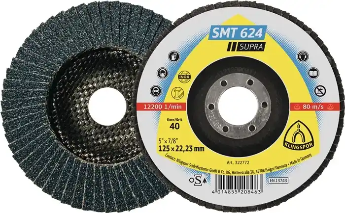 Fächerscheibe SMT 624 Supra D.125mm K.40 12Grad kon.INOX ZK VE: 10 Stück Jetzt Bestellen