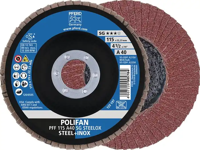 Fächerscheibe POLIFAN A SG STEELOX D.125mm K.80 kon.INOX NK PFERD VE: 10 Stück Bestpreis