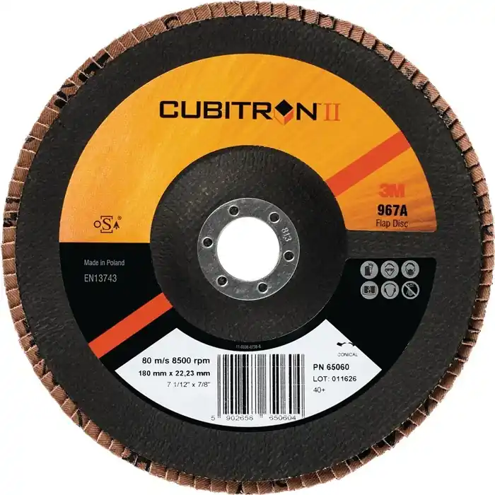Fächerscheibe Cubitron™ II 967A D.125mm K.80+ kon.INOX CO 3M VE: 10 Stück Ausverkauf