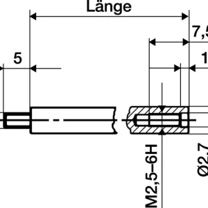 Verlängerungsstück L.50mm Messbolzen-D.4mm z.Messuhren KÄFER Heißes Angebot