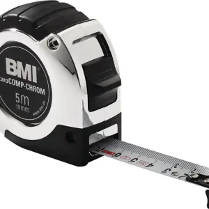 Neu Im Sortiment Taschenrollbandmaß chrom L.8m B.25mm mm/mm EG II Ku.Automatic BMI