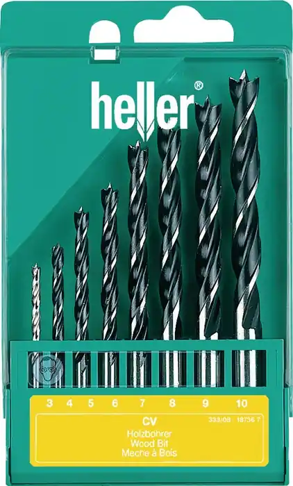 CV Holzspiralbohrersatz 8tlg.D.3,4,5,6,7,8,9,10mm CV-Stahl Super-Preis