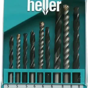 Universalbohrersatz 9-tlg.Metall-,Holz- u.Steinbohrer HELLER Preiswert