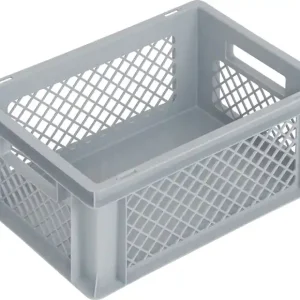 Ausverkauf Transportbehälter L400xB300xH170mm grau PP Durchfassgr.Seitenwände durchbrochen