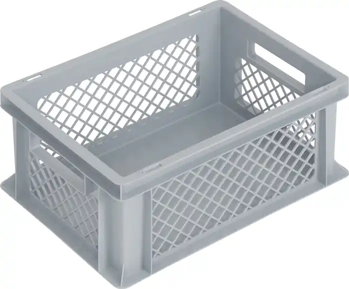Ausverkauf Transportbehälter L400xB300xH170mm grau PP Durchfassgr.Seitenwände durchbrochen