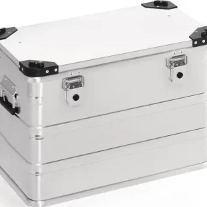 Aluminiumbox L582xB385xH410mm 76l m.Klappverschluss u.Stapelecken Geprüft