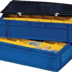 Deckel L600xB400mm schwarz PP f.Transportstapelkasten 4St./Karton LA-KA-PE Preisreduziert