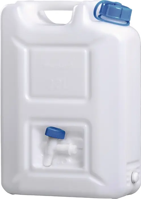 Bestpreis Wasserkanister 22l HD-PE stapelbar,m.Auslaufhahn H495xB350xT165mm HÜNERSDORFF