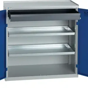 Werkzeug-/Beistellschrank H1000xB1000xT500mm 1Schubl.,2Bd.lichtgrau/enzianblau Geprüft