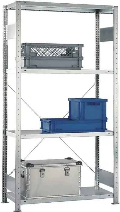 Preisreduziert Steckregal H2000xB1000xT600mm Grundr.verz.2 Rahmen,4 Fbd.Trgf.150kg Feldl.1650kg