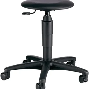 Super-Preis Drehhocker m.Rollen Kunstlederpolster schwarz Sitz-H.420-550mm TOPSTAR