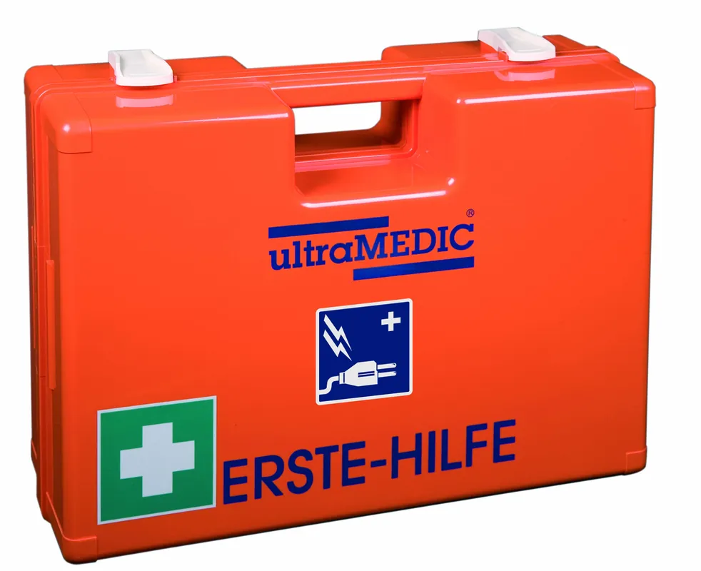 Bestseller Erste-Hilfe-Koffer ultraBOX "ELEKTROBRANCHE", mit Spezialfüllung, orange