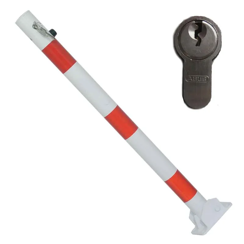Absperrpfosten,60 mm, mit 0, 1 oder 2 Ösen, klappbar, Zylinderschloß, Feuerwehpfosten Schnäppchen