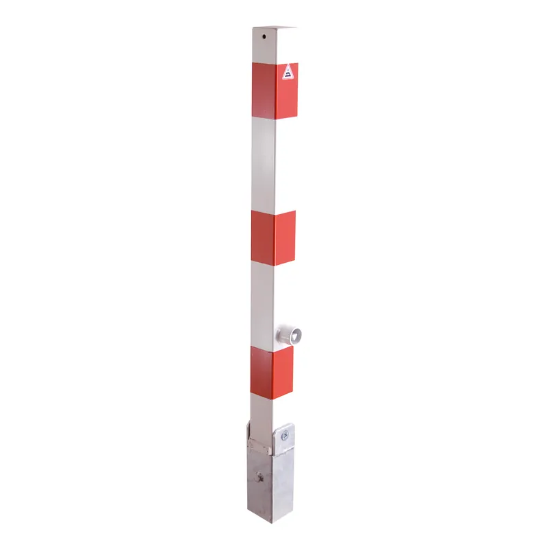 Highlight Absperrpfosten 70 x 70 mm, fv., umlegbar, mit Dreikantverschluss, Hebe- Kippmechanik