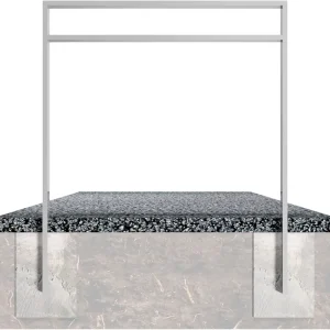 Fahrradanlehnbügel 80 x 20 mm mit Querholm (kleiner Abstand) Zertifiziert