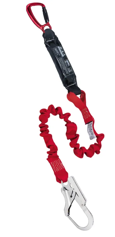 MAS Bandfalldämpfer-Verbindungsmittel FlexBelt 2 Meter mit flexiblen Gurtband und versch. Haken Schneller Versand