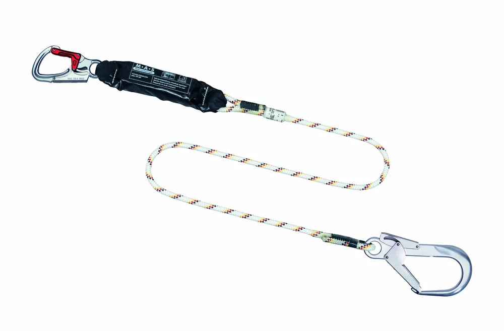 MAS Bandfalldämpfer-Verbindungsmittel BFD 5 mit Kernmantelseil 12mm mit vers. Haken Top-Angebot