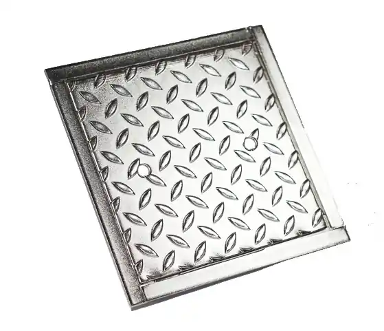 Aktuell Edelstahl und Aluminium Schachtabdeckung begehbar Deckel mit 2 Bohrungen für Aushebeöffnung