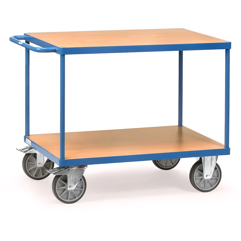 Sonderangebot fetra Schwerer Tischwagen mit 2 Böden aus Holz